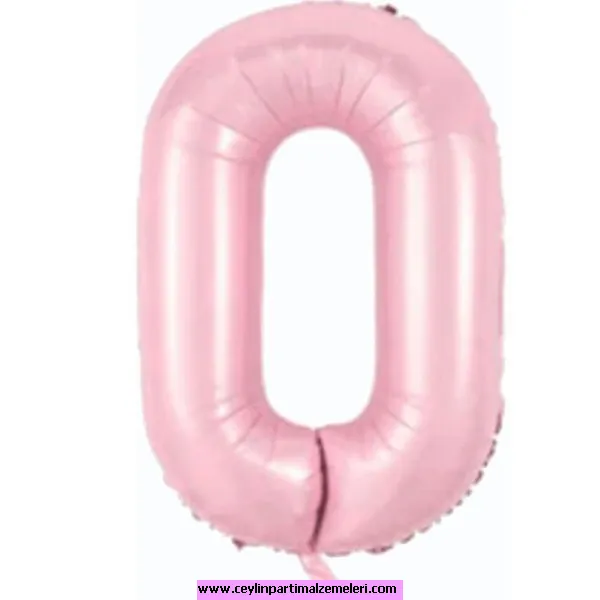 0 Rakam Pembe Folyo Balon